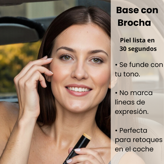 Base 2 en 1 con brocha, lista en segundos